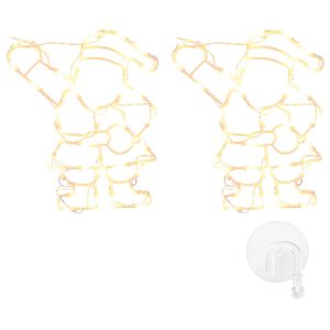 vidaXL Božična razsvetljava Santa Silhouette 2 kosa 35 LEDs Warm White
